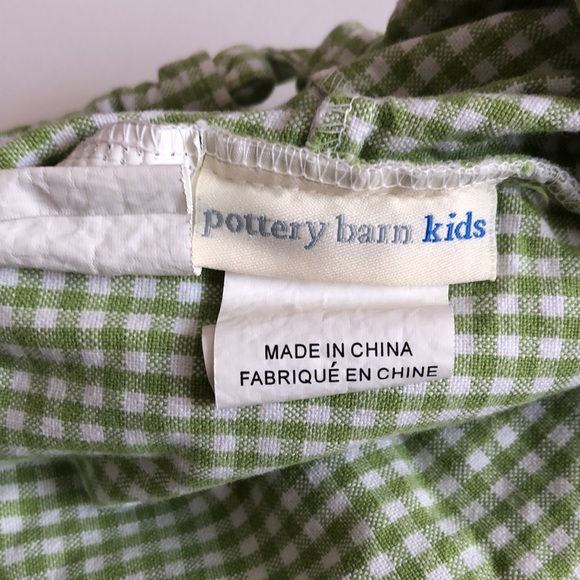 Pottery Barn Kids Sabrina Green and White Gingham Small Drawstring Sham - Picture 6 of 16